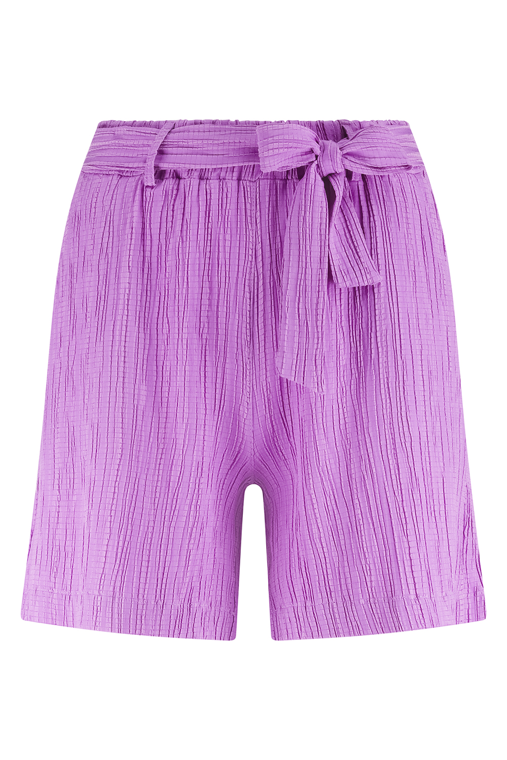Crinkled Wide-Leg Shorts