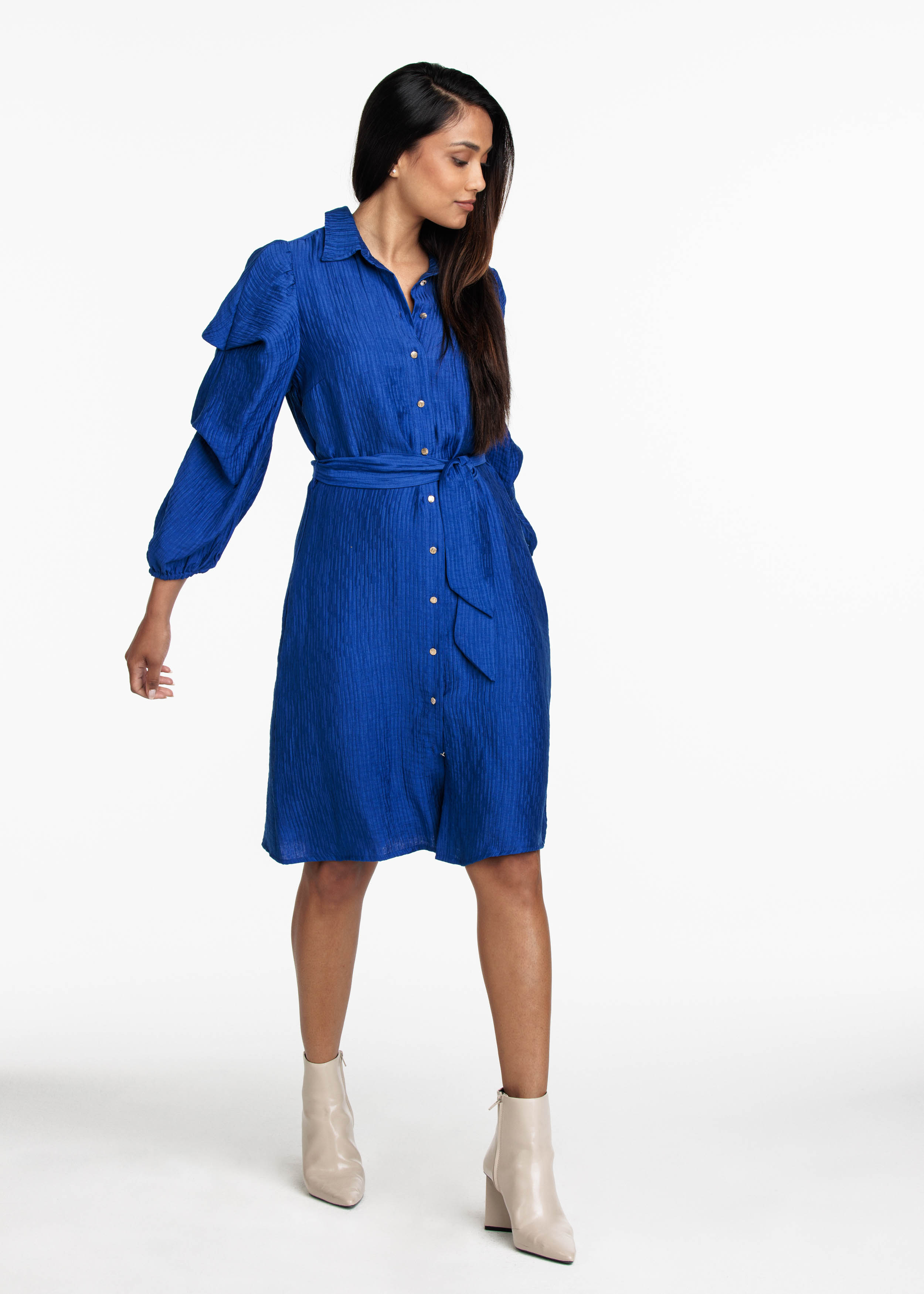 Dress Fancy Sleeves Woven Crinkle