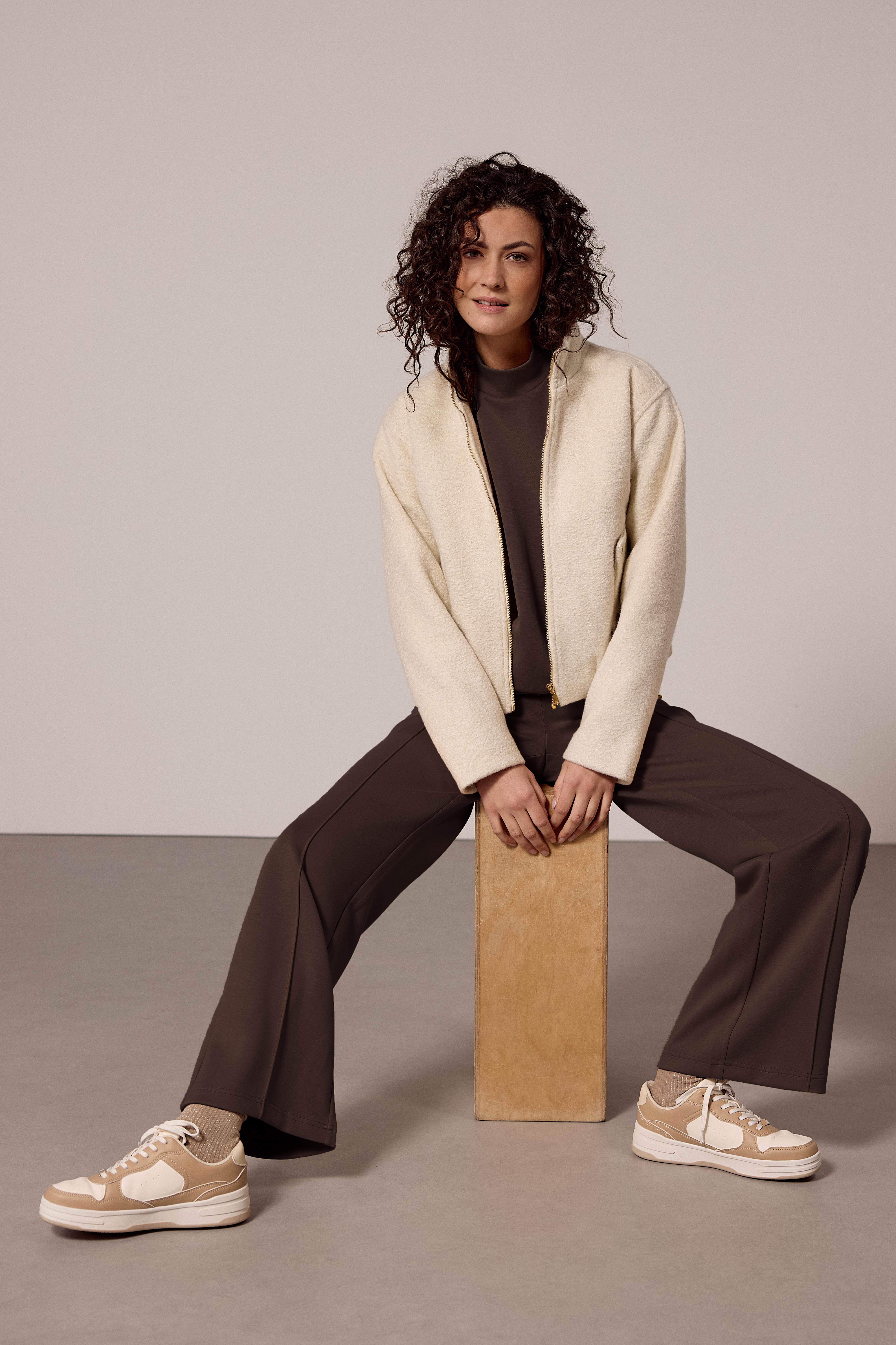 Technical Sweat Wide-Leg Button