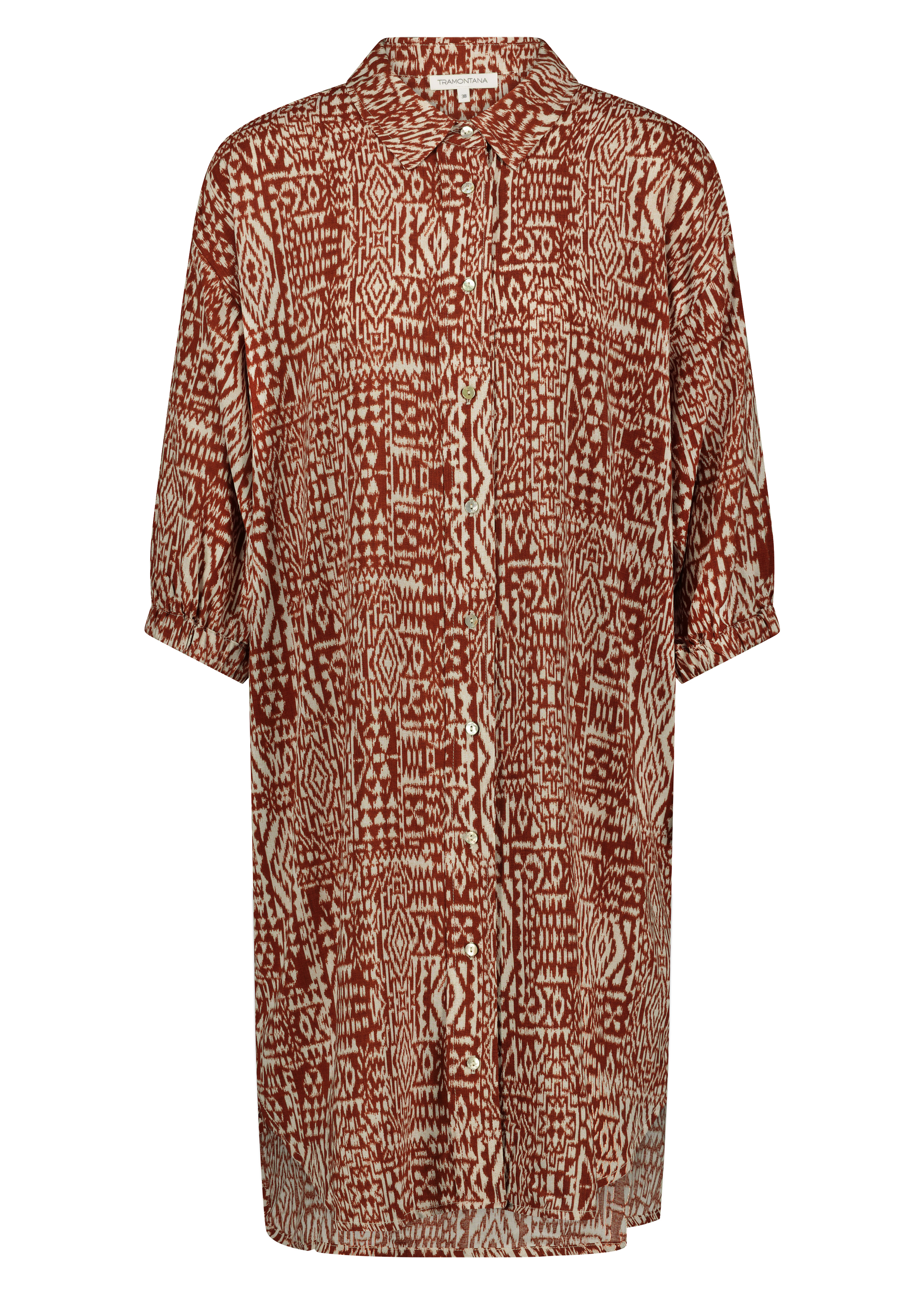 Tunic Dress Tonal Ikat Print