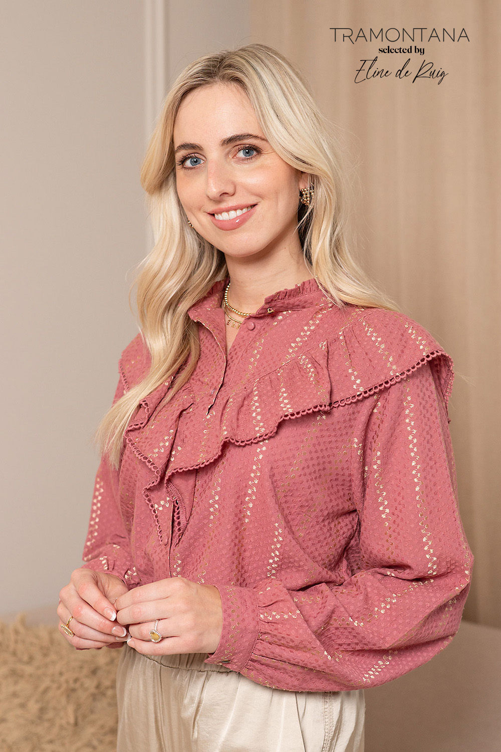 Blouse Dobby Ruffle