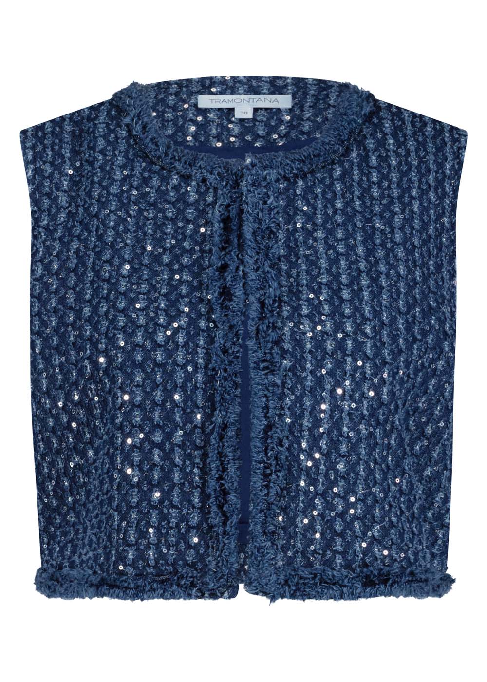 Sequin Denim Vest