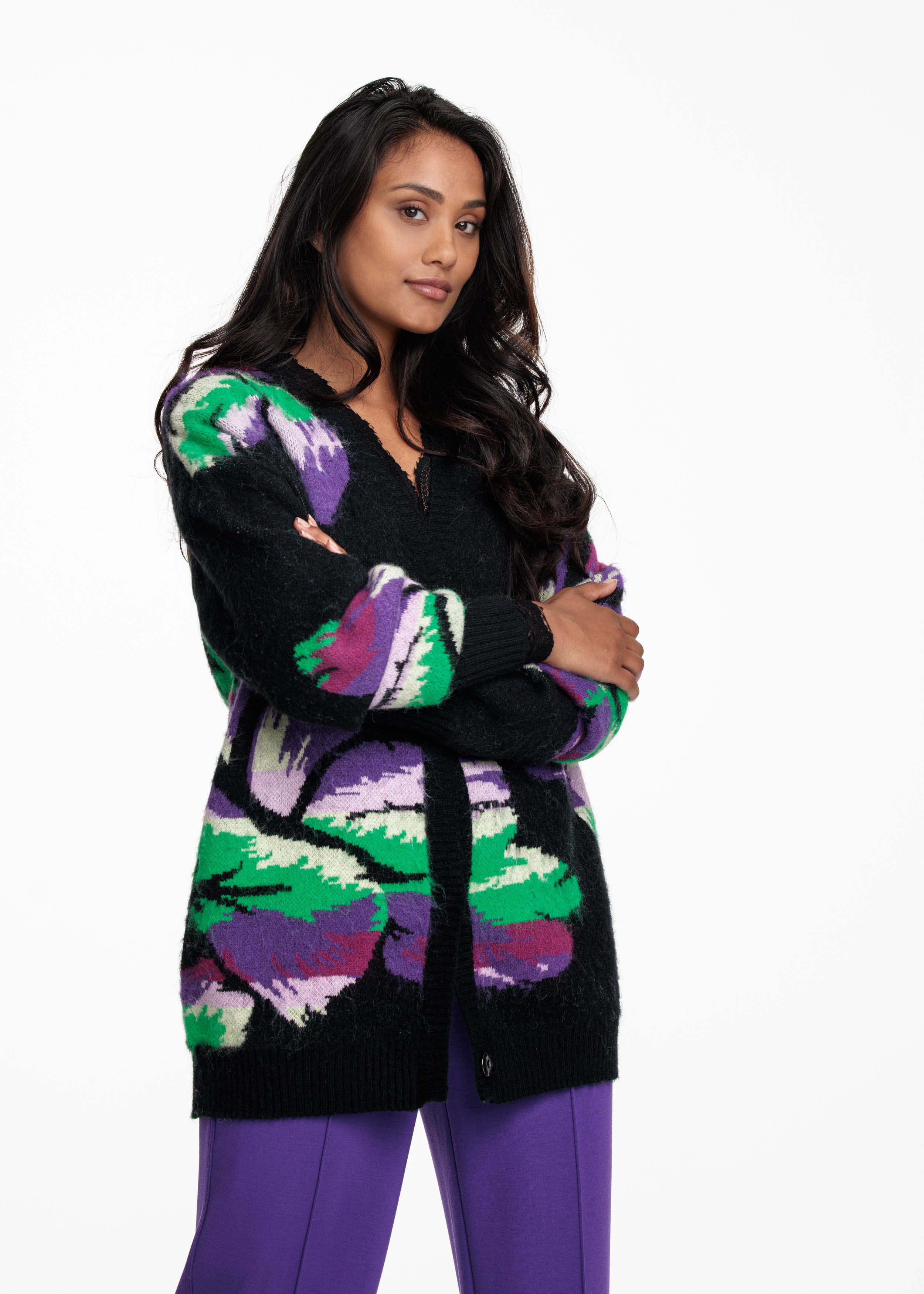 Cardigan Flower Jacquard