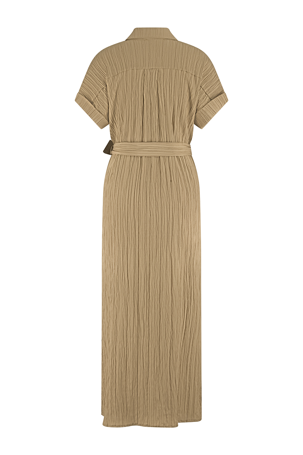 Crinkled Button-Down Dress 