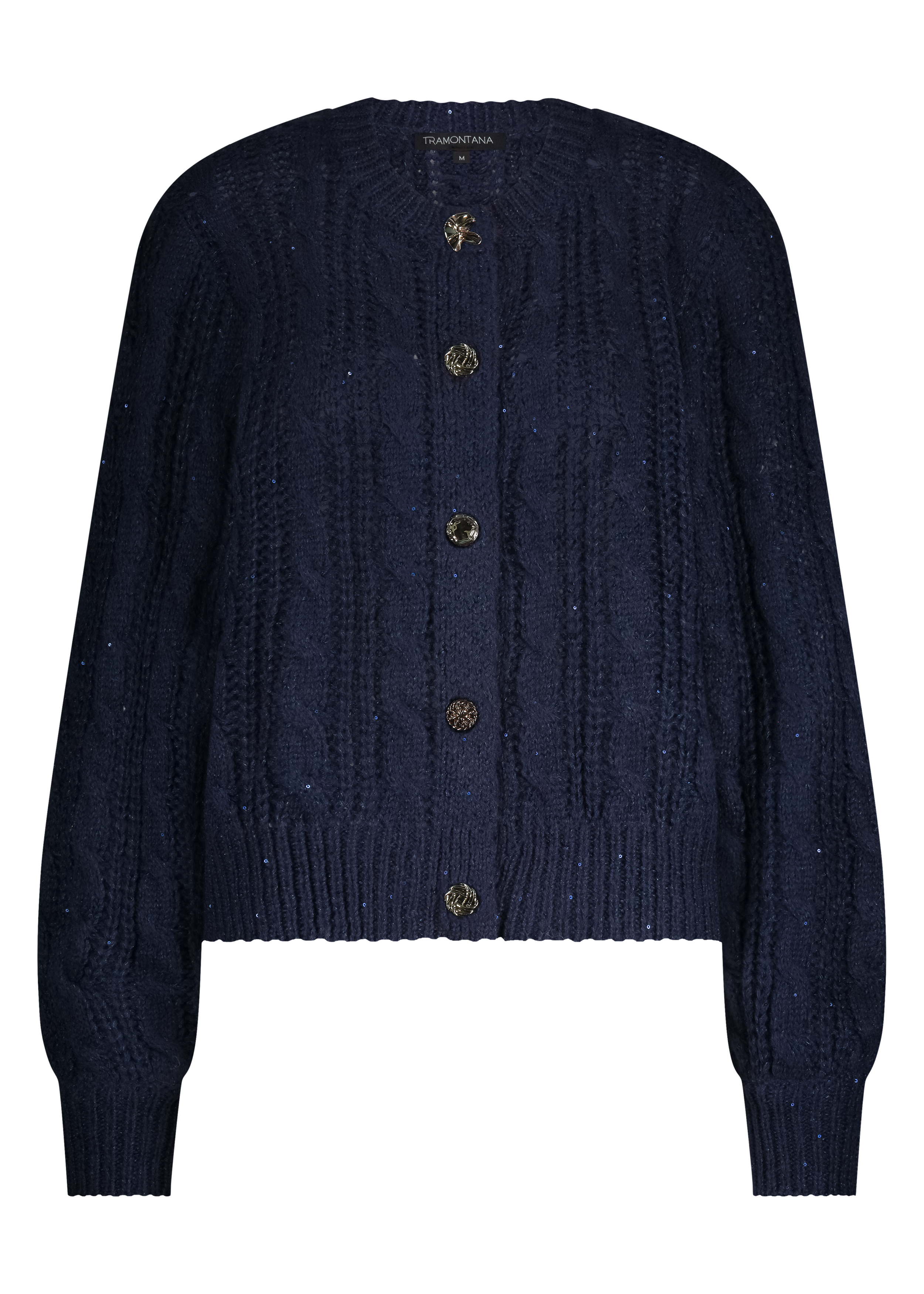 Cable Knit Lurex Cardigan