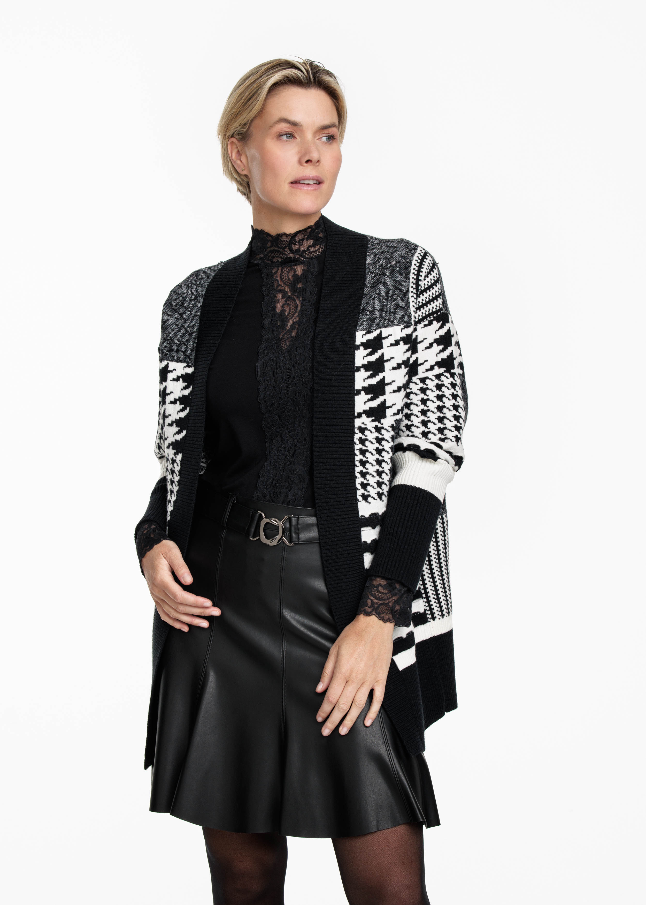 Cardigan Geometric Jacquard