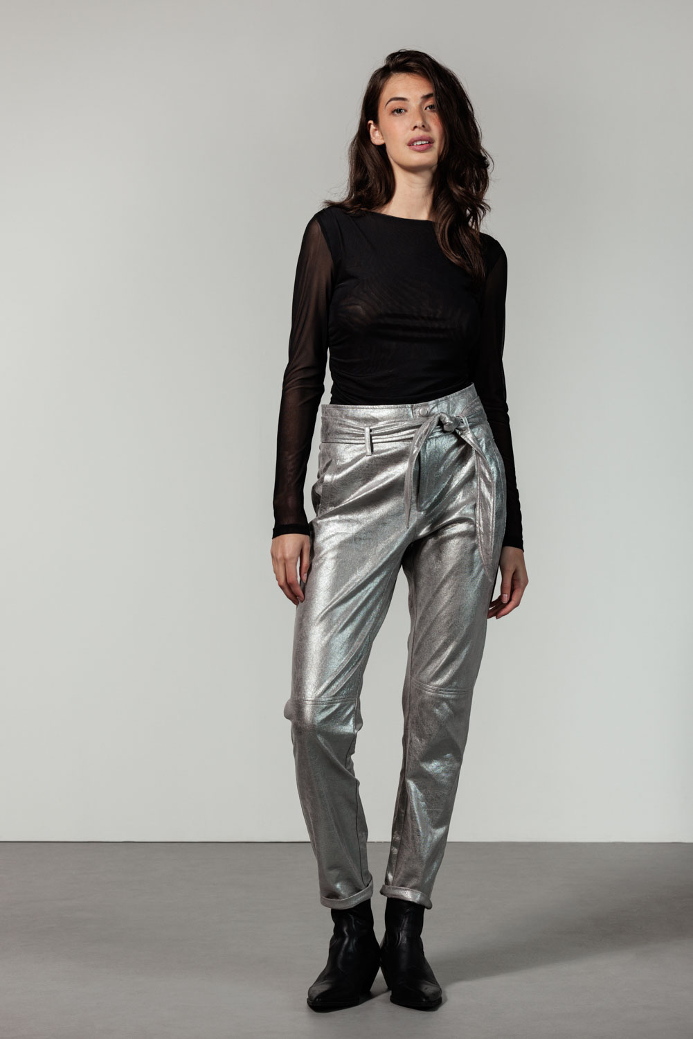 Trousers Belted Coated Trousers Belted Coated