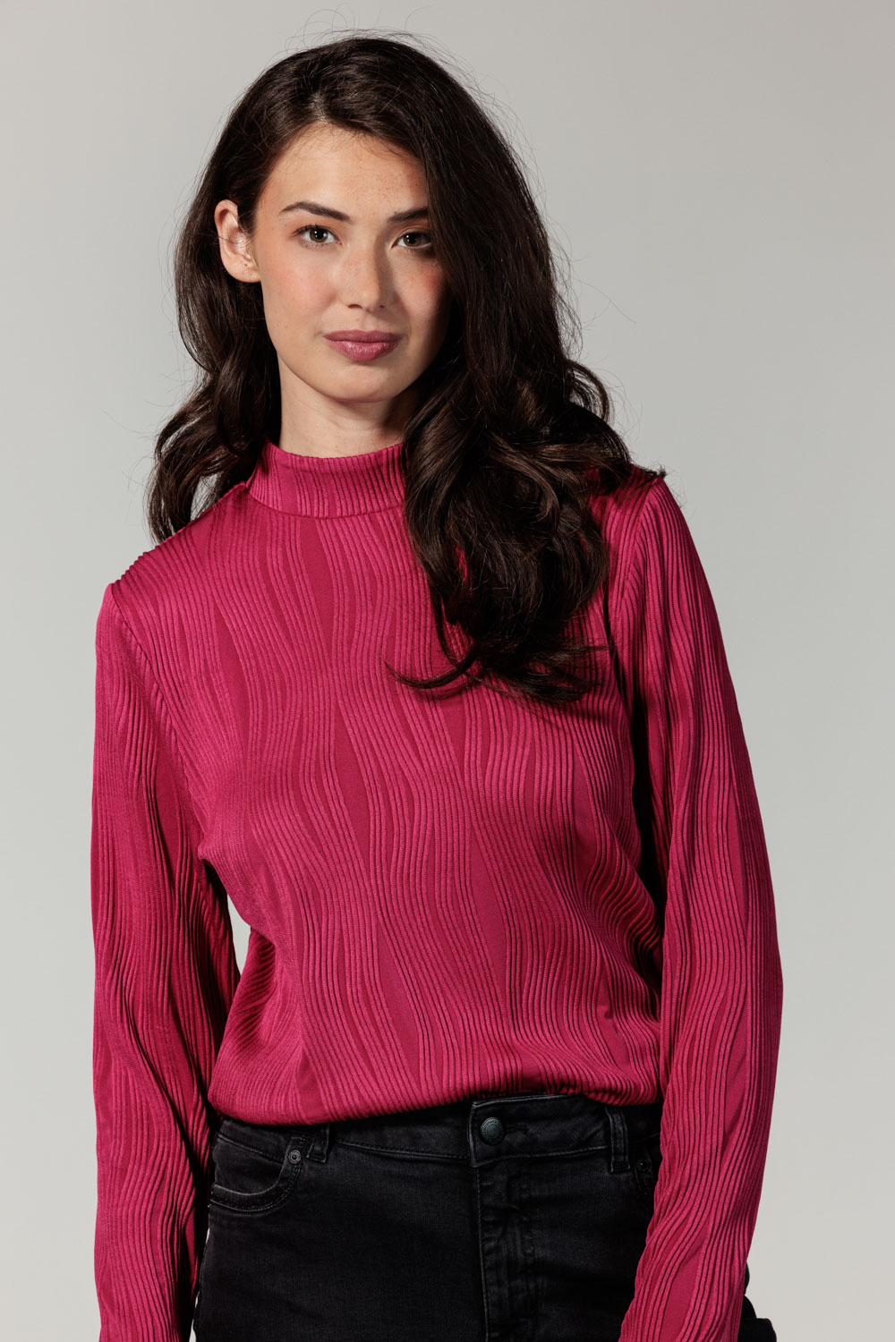 Top Mock Neck Fancy Structure