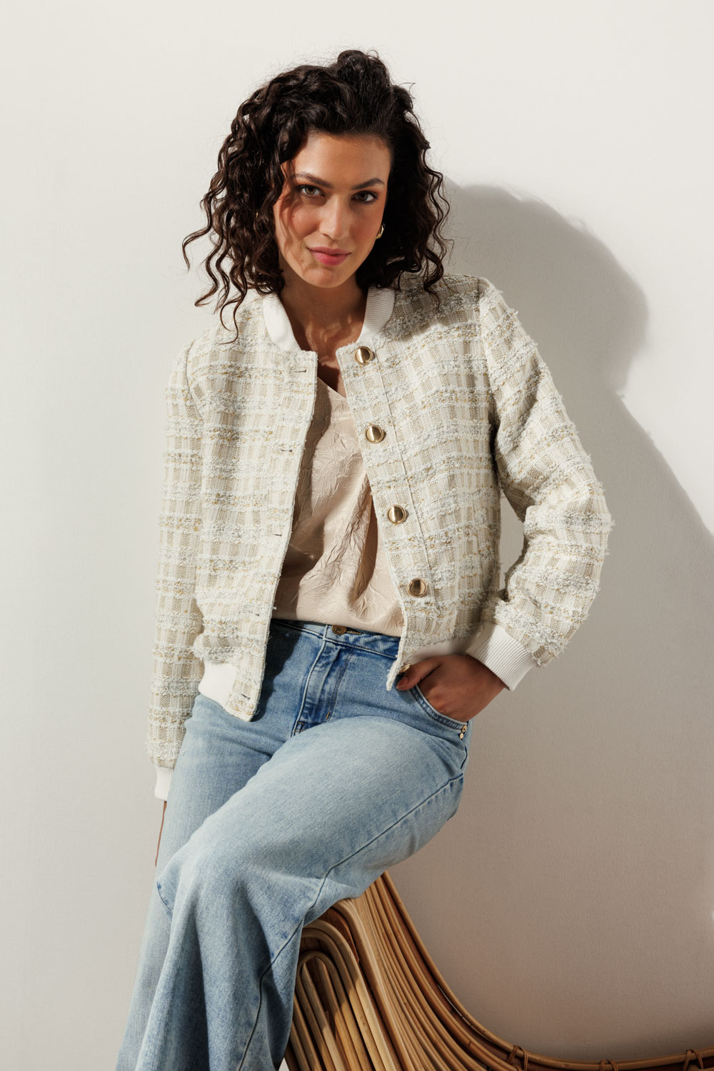 Tweed Bomber Jacket