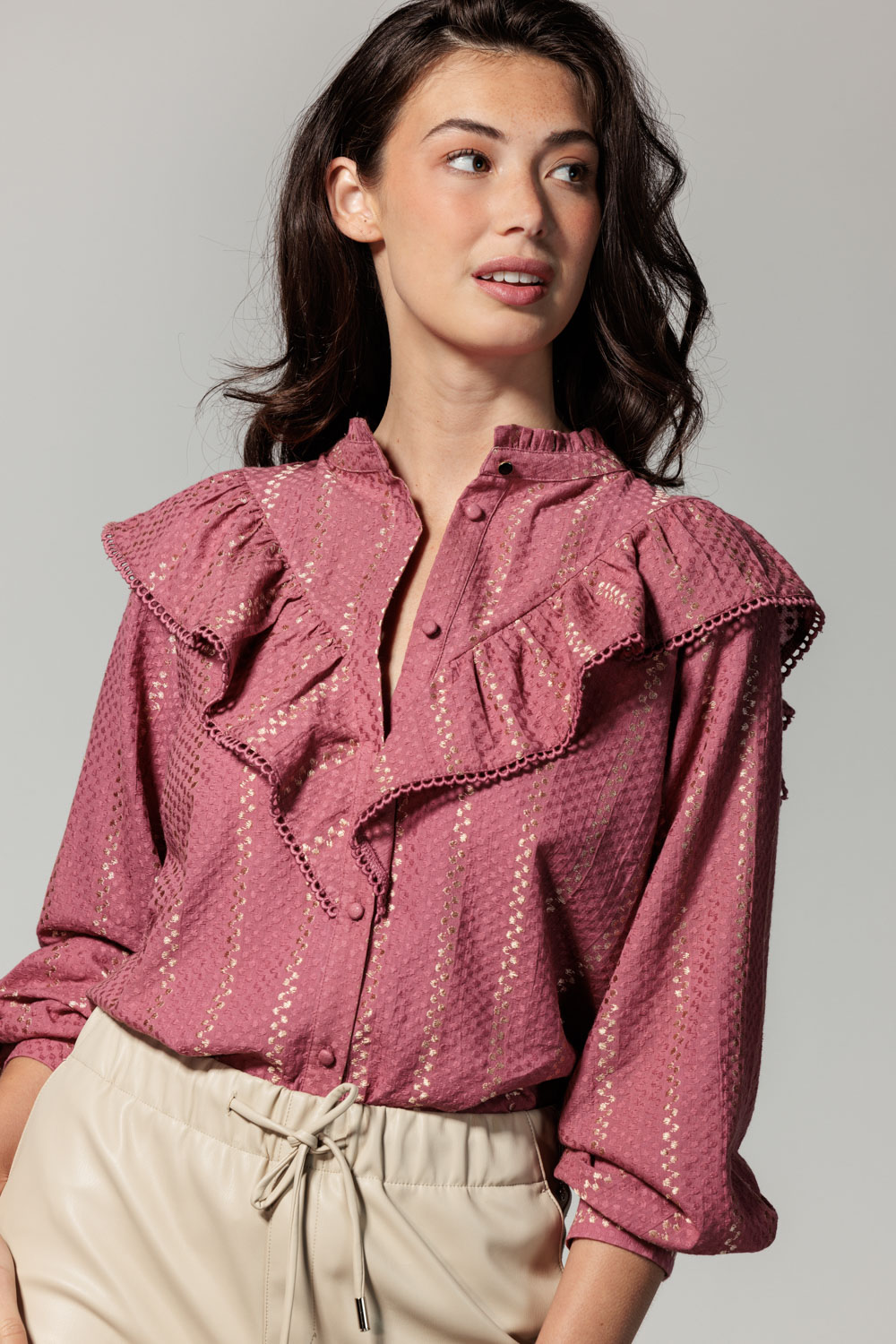 Blouse Dobby Ruffle