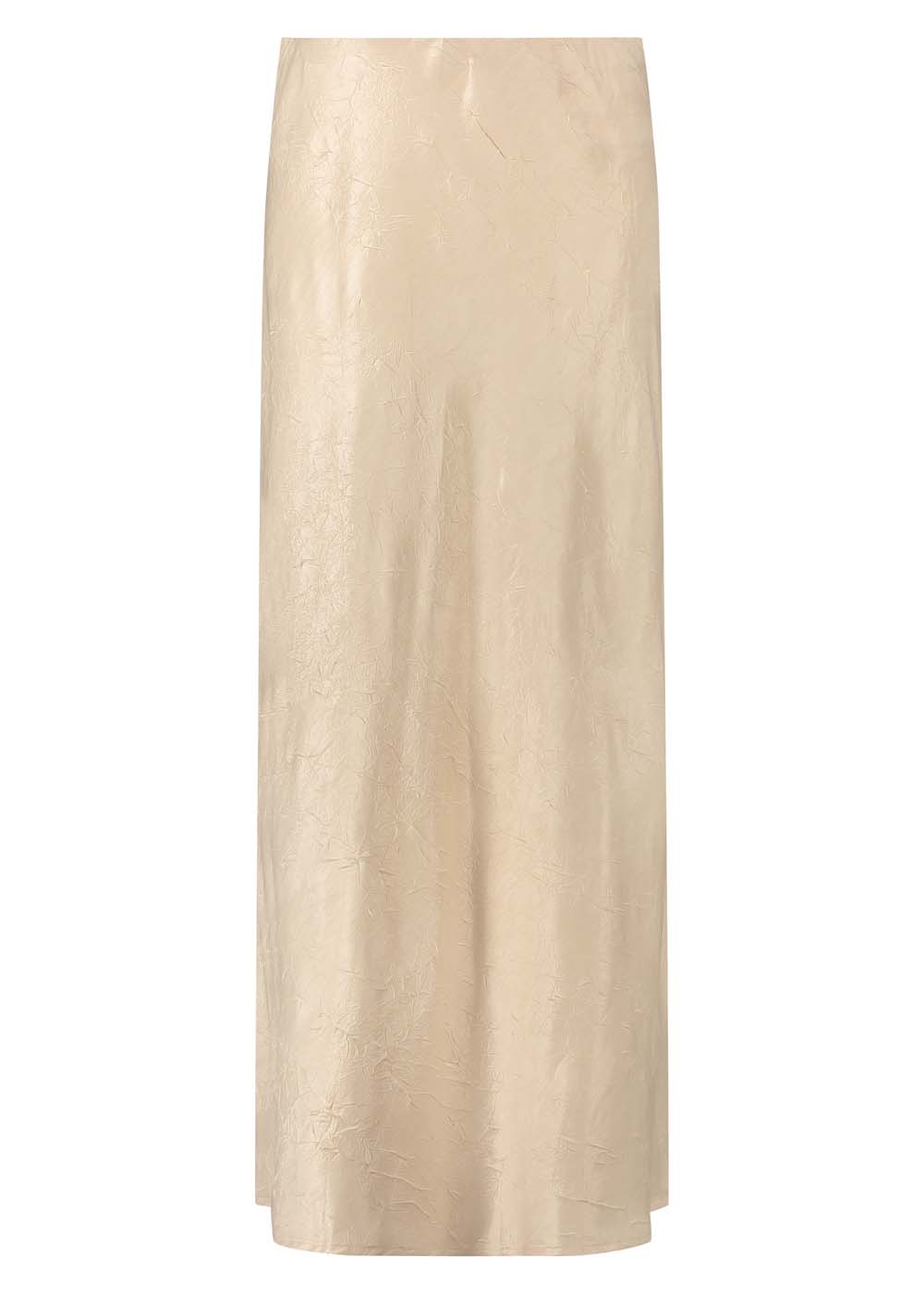 Crinkled Satin Maxi Skirt
