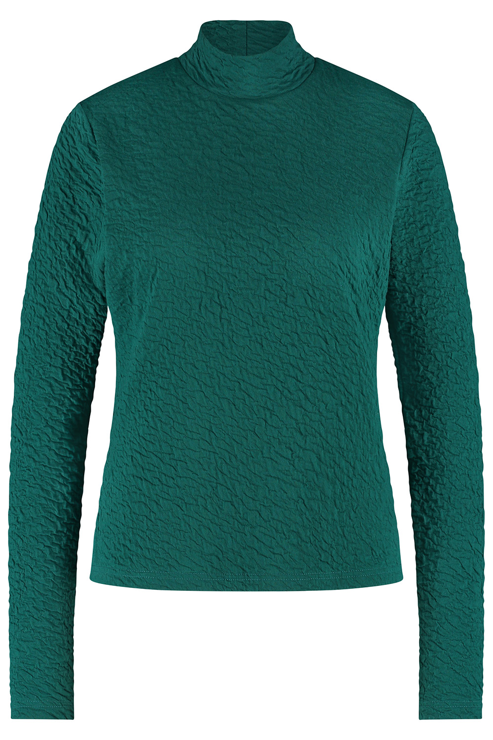 Top met turtle neck in het groen FRONT