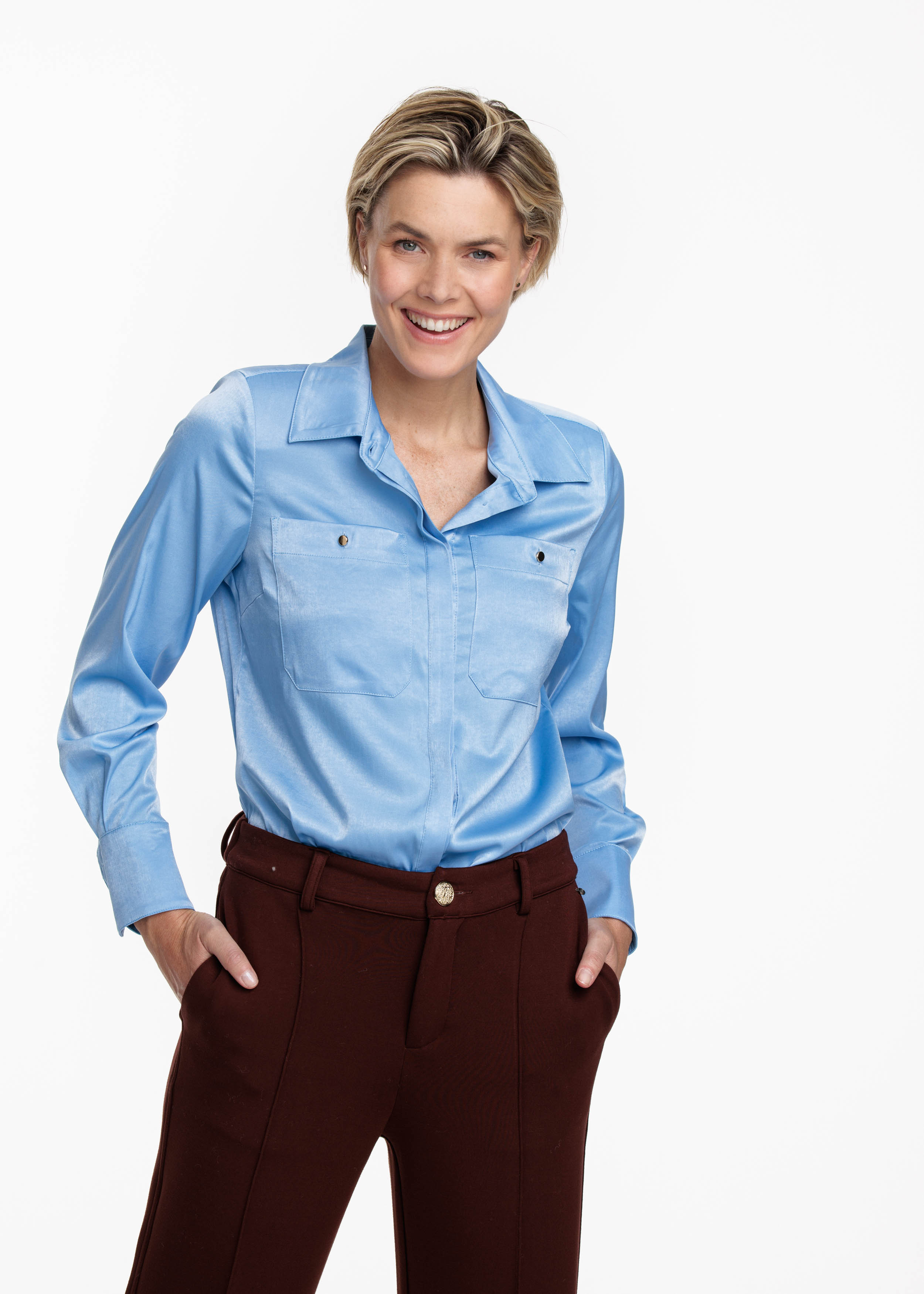 Blouse Satin Pockets