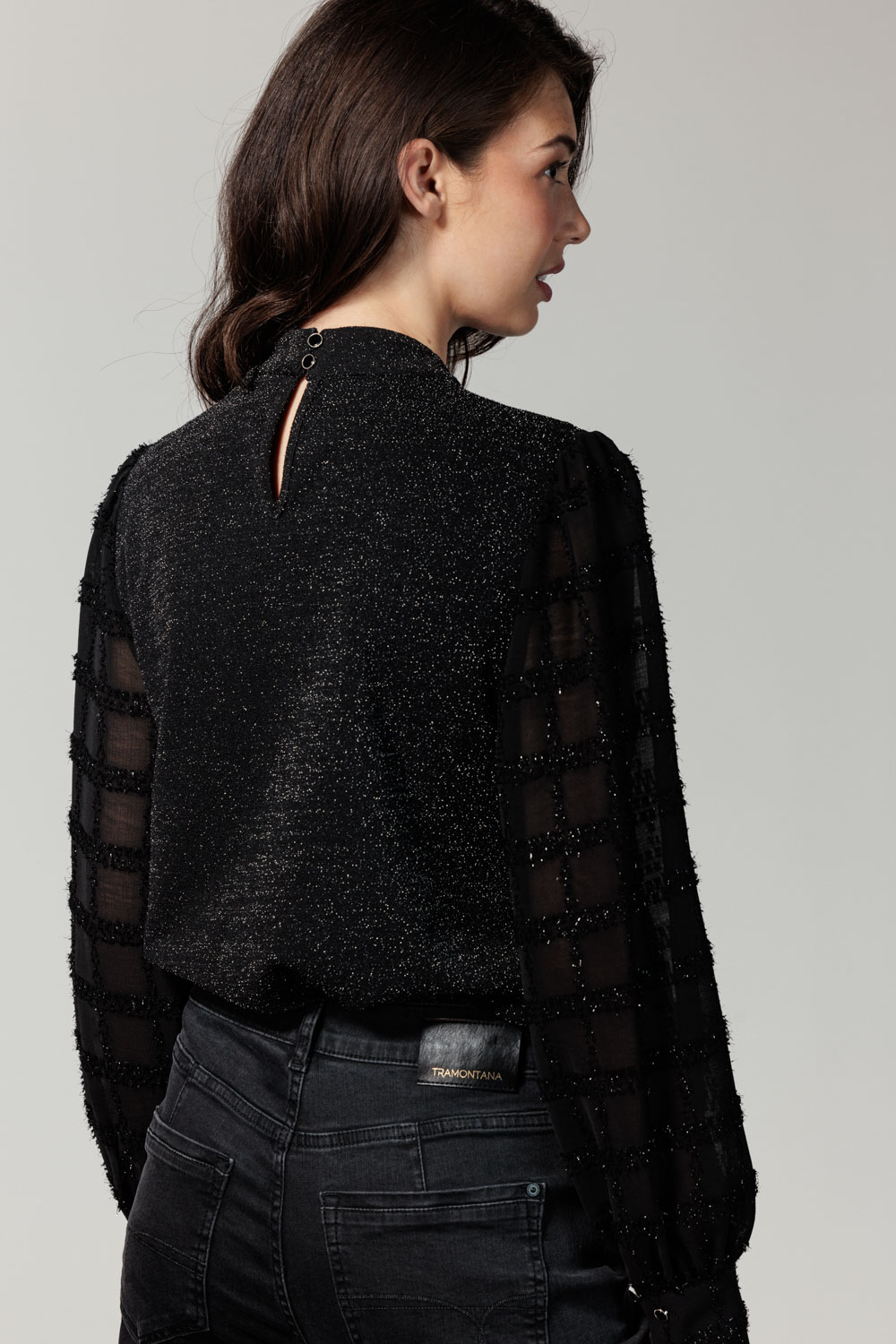 Top Fancy Woven Sleeves Top Fancy Woven Sleeves