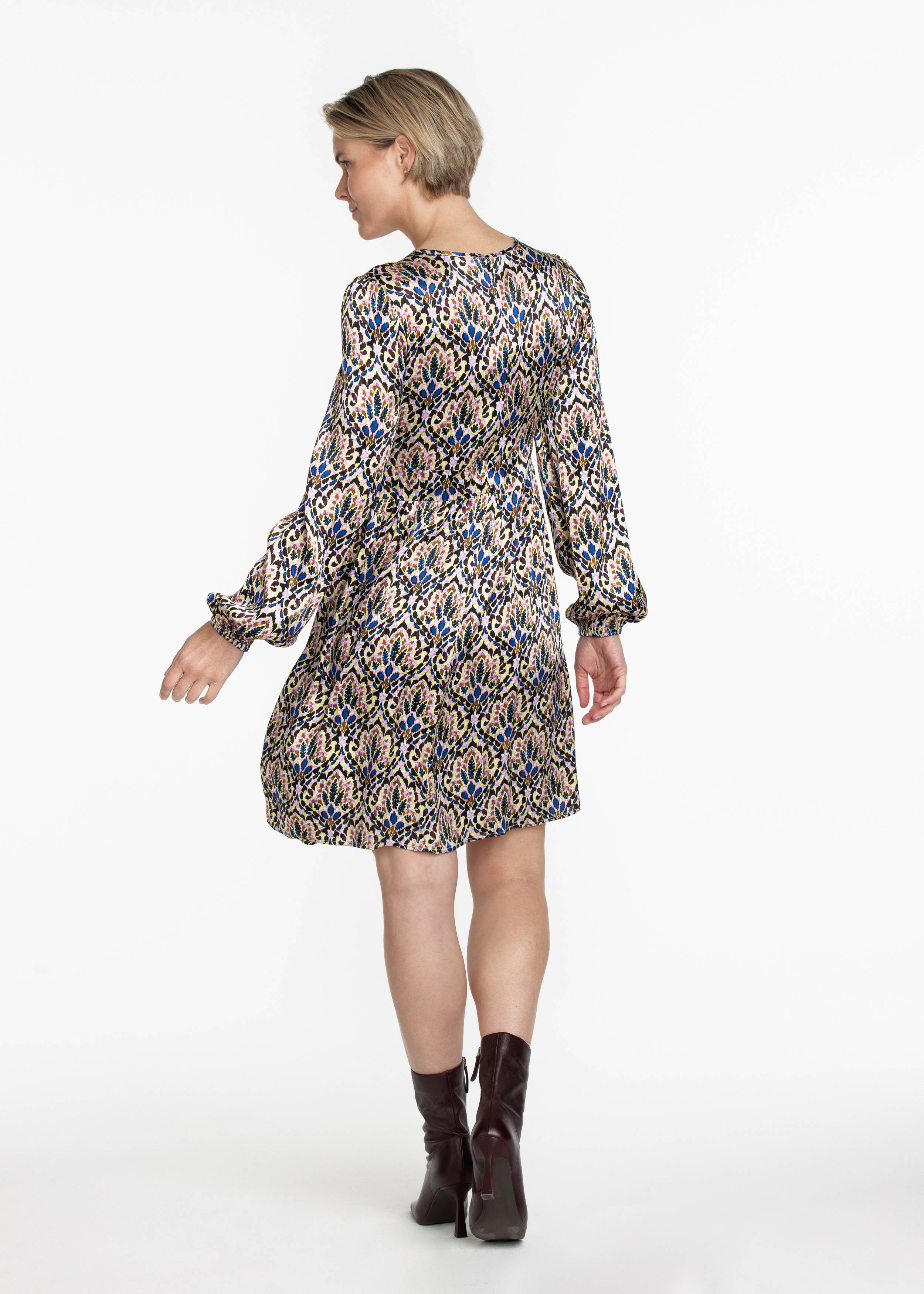 Dress Satin Boho Rhythm Print