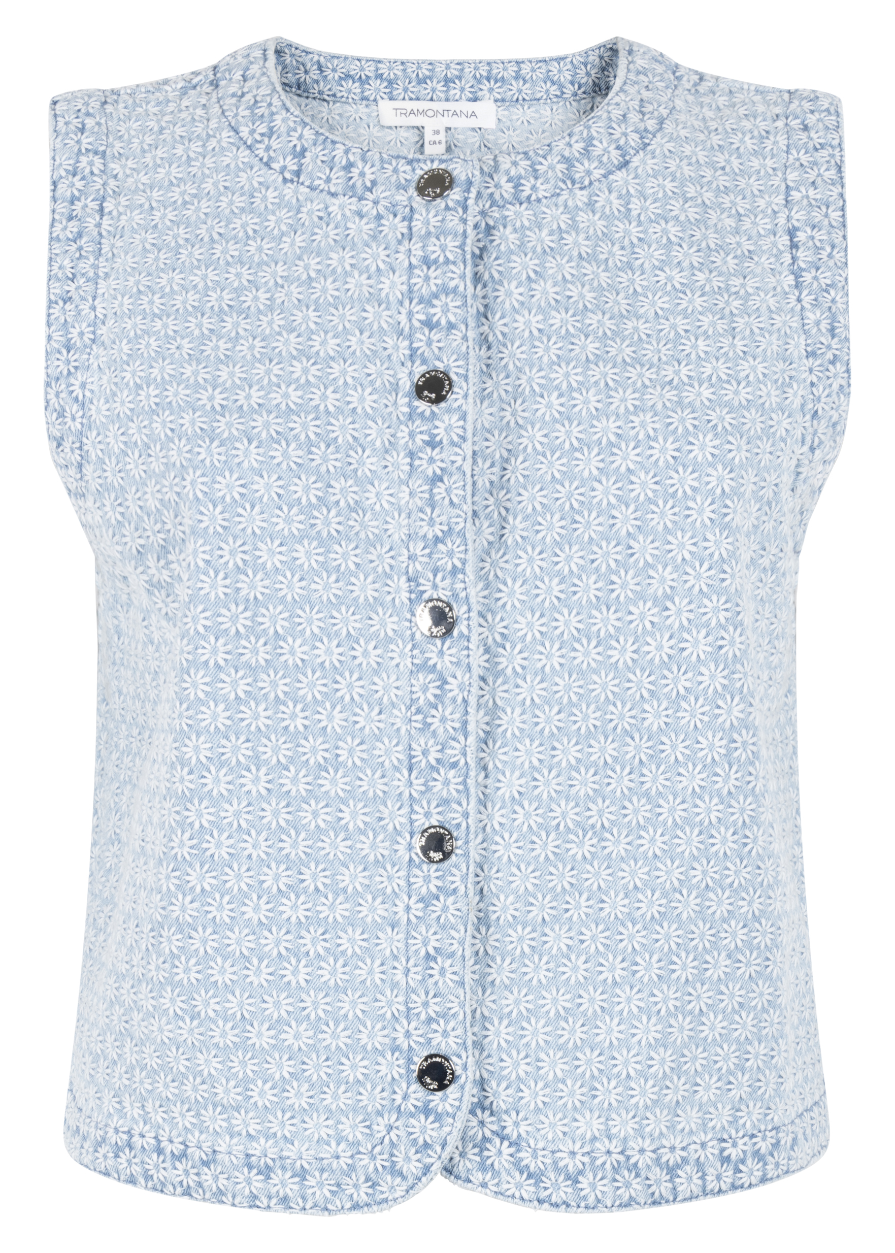 Embroidered Denim Vest