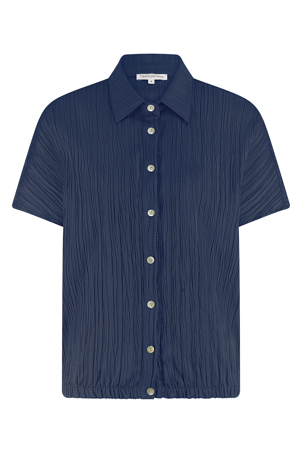 Crinkled Short-Sleeve Blouse