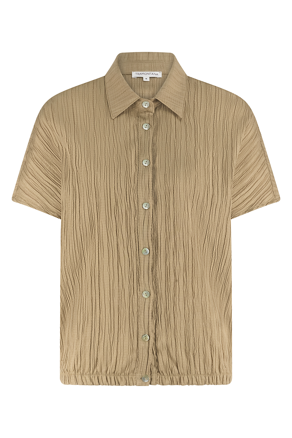 Crinkled Short-Sleeve Blouse