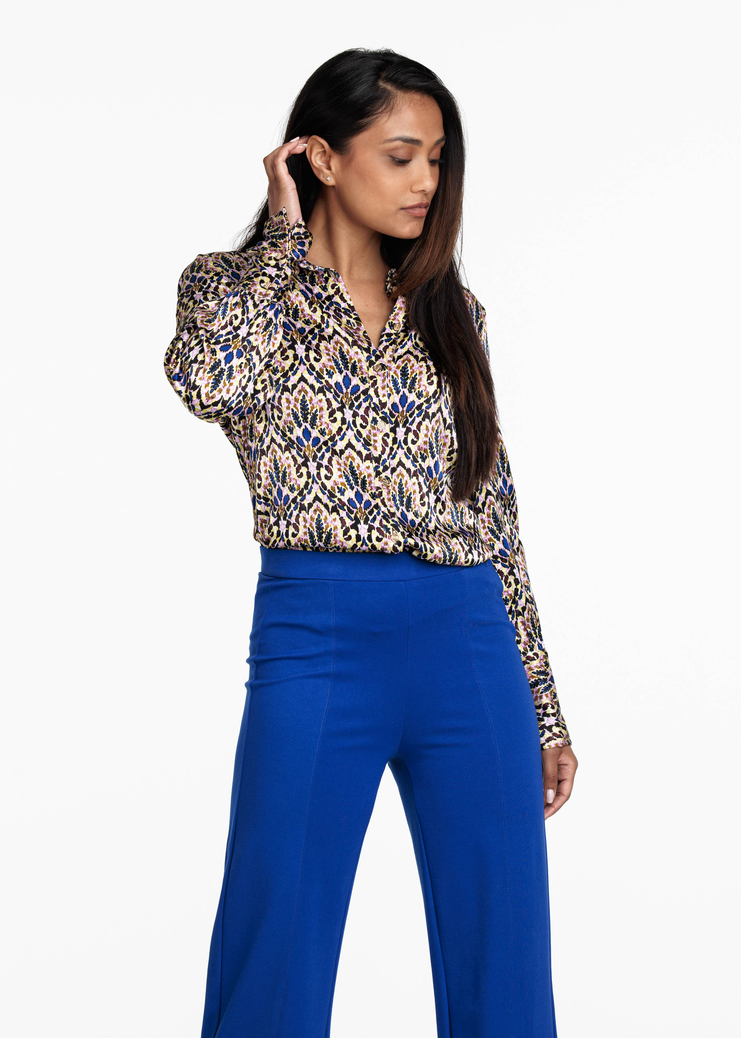 Blouse Satin Boho Rhythm Print