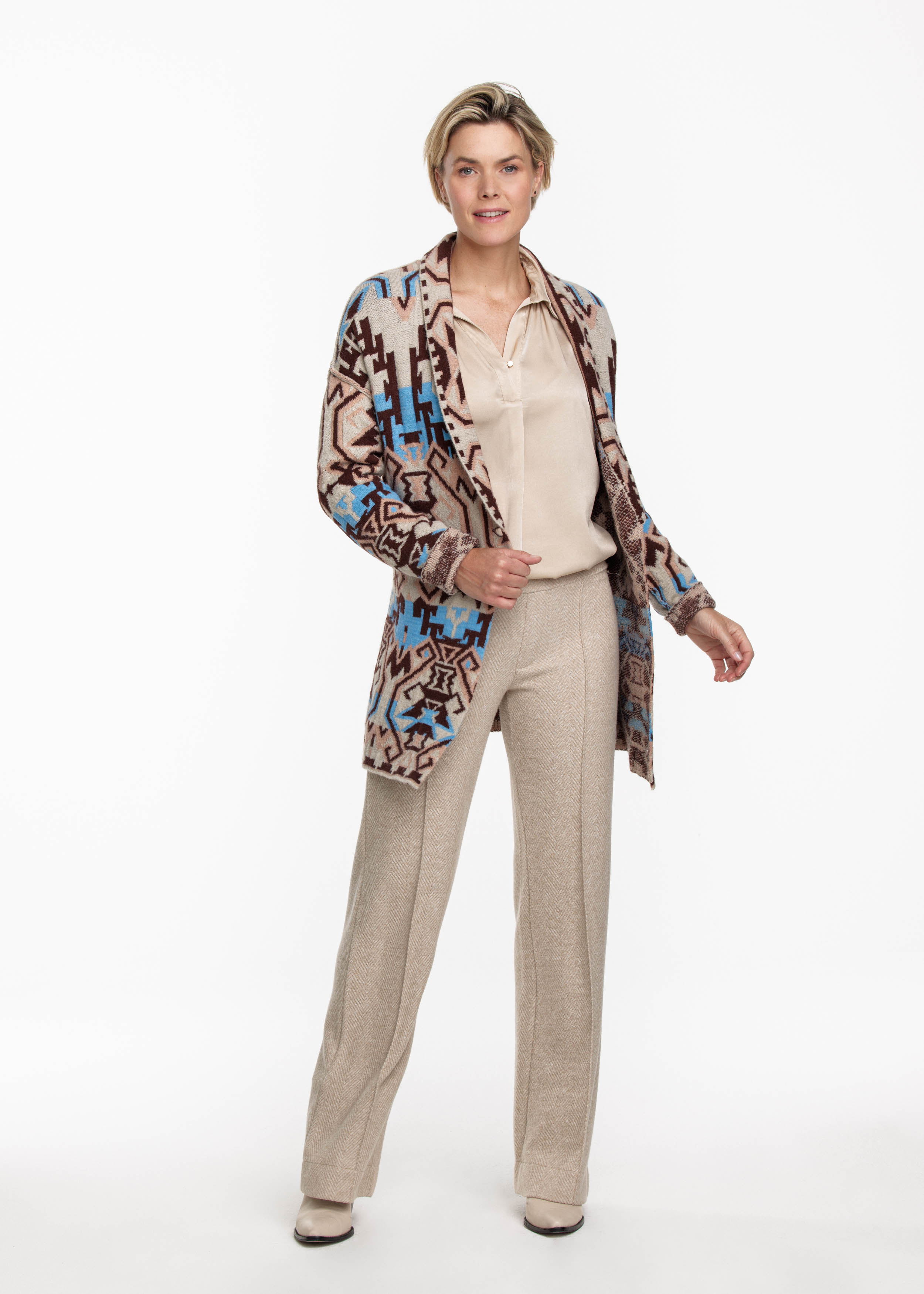 Cardigan Long Ikat Jacquard