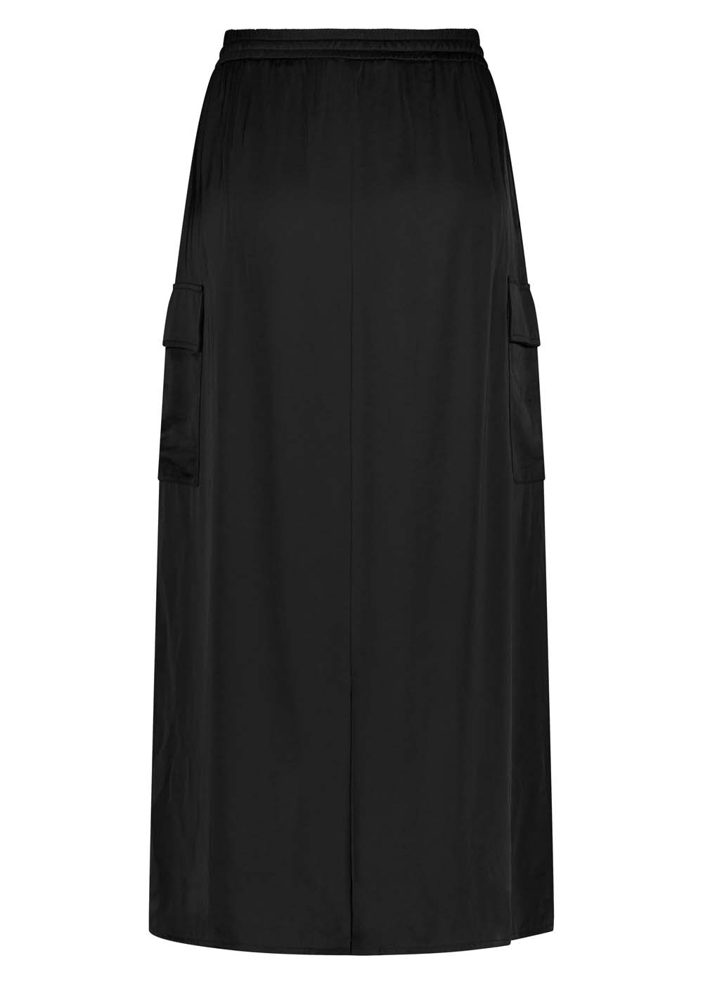 Hammered-Satin Cargo Skirt