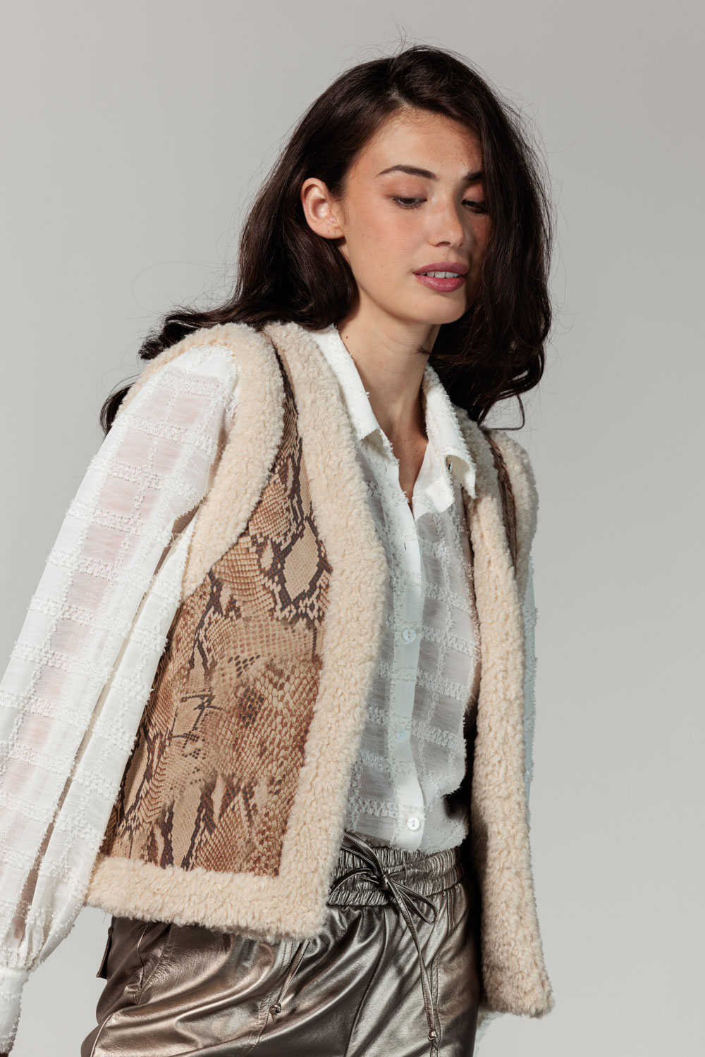 Gilet Snake Bonded Suedine