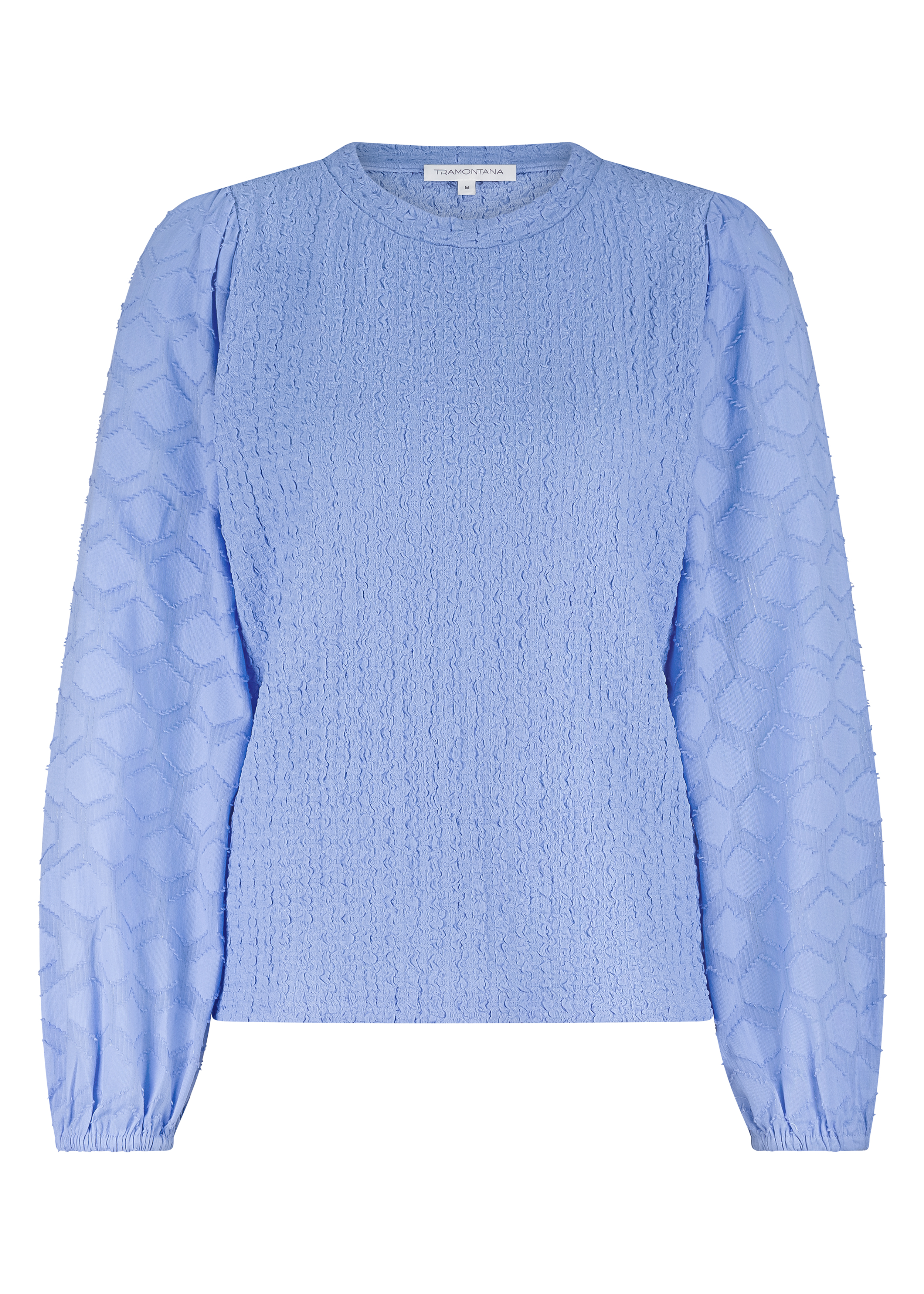 Long-Sleeve Fabric Mix Top