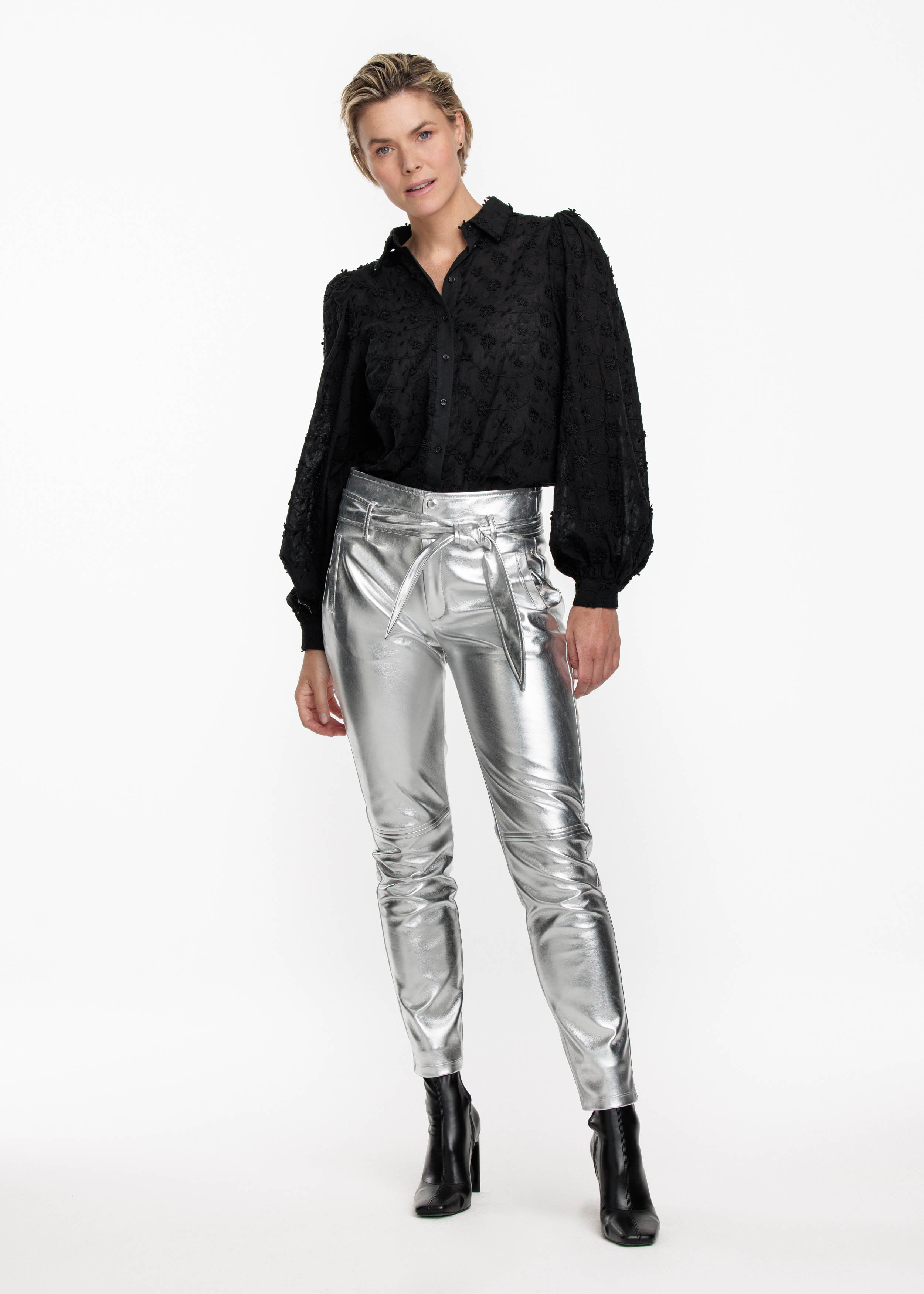 Trousers PU Silver