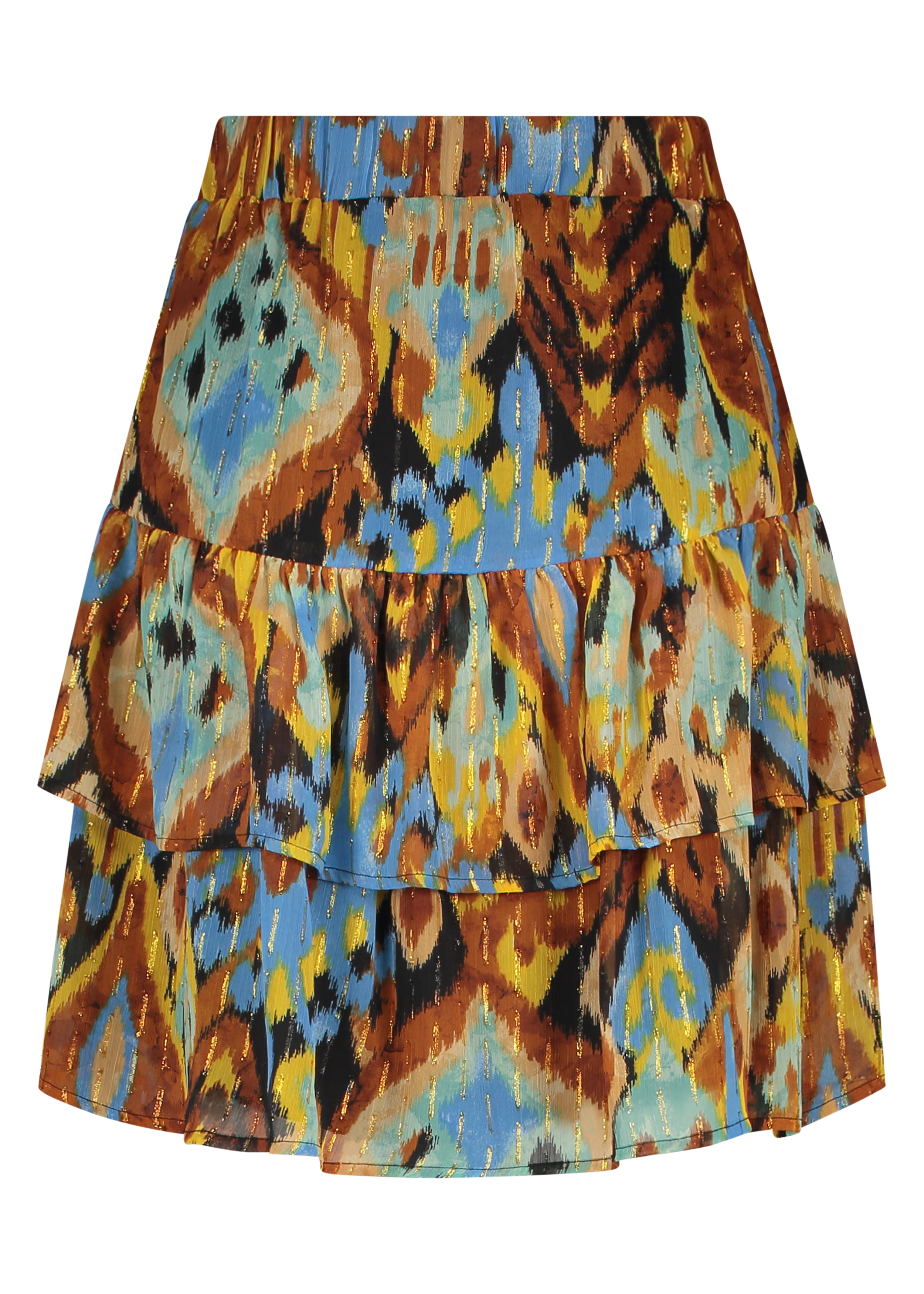 Skirt Layered Spring Ikat Black