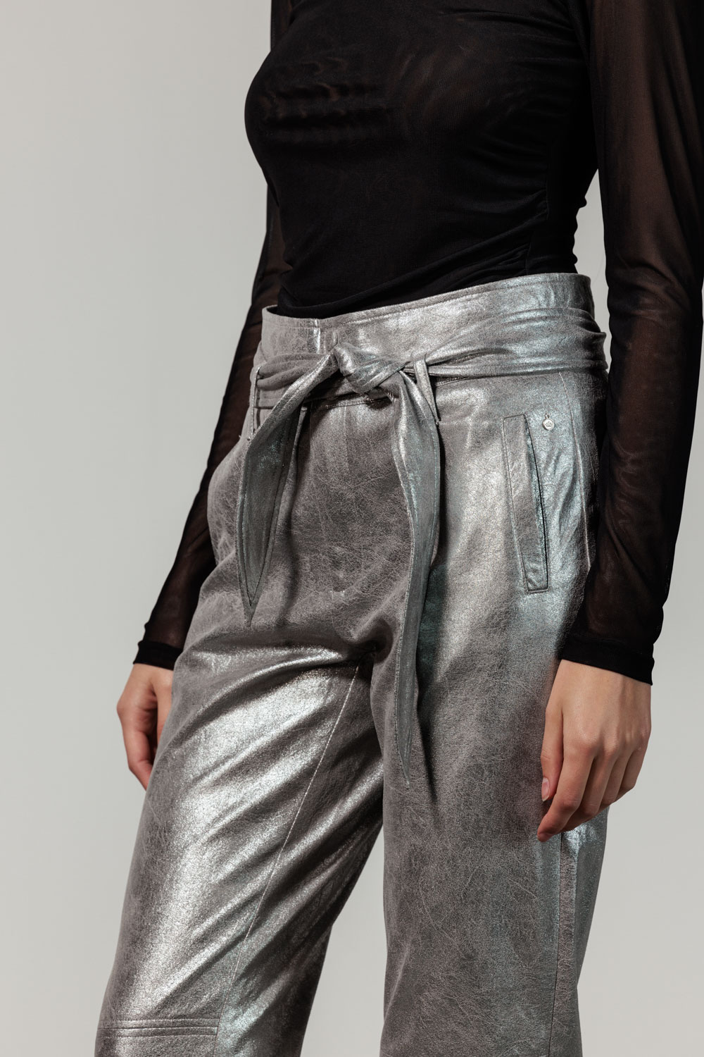 Trousers Belted Coated Trousers Belted Coated