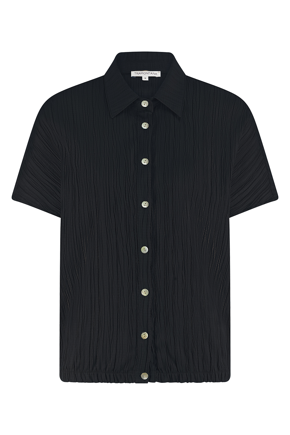 Crinkled Short-Sleeve Blouse