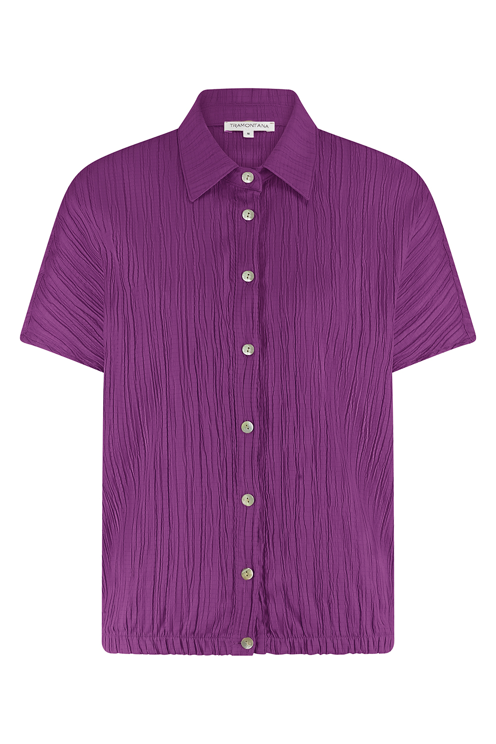 Crinkled Short-Sleeve Blouse