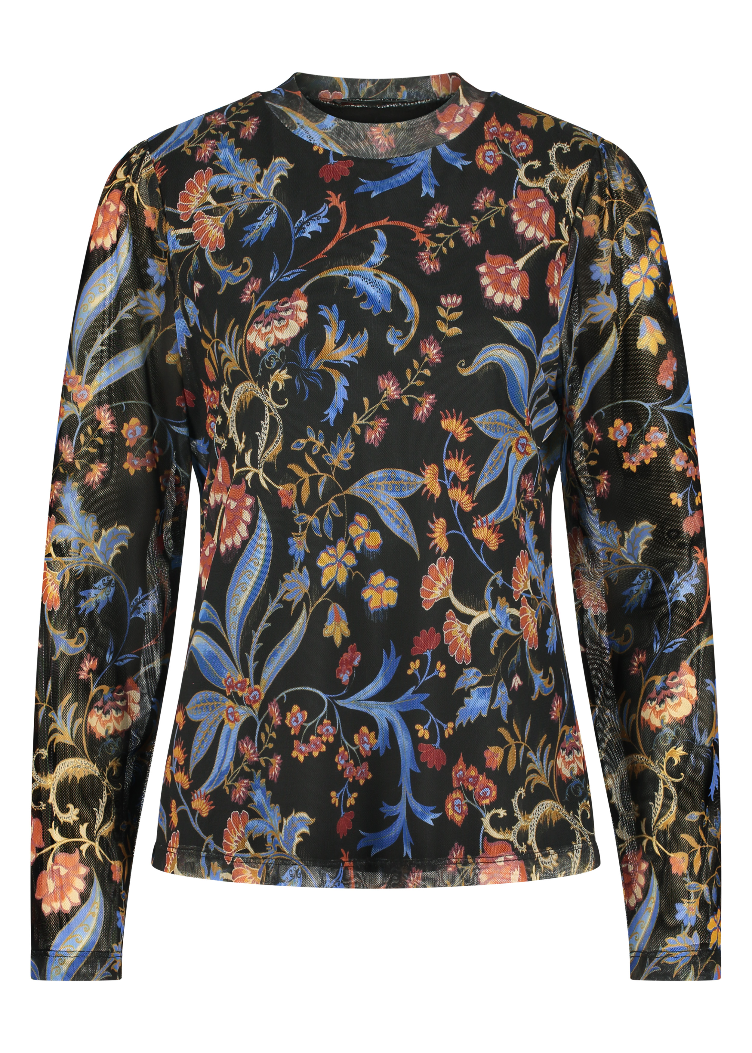 Top Mesh Florals Black