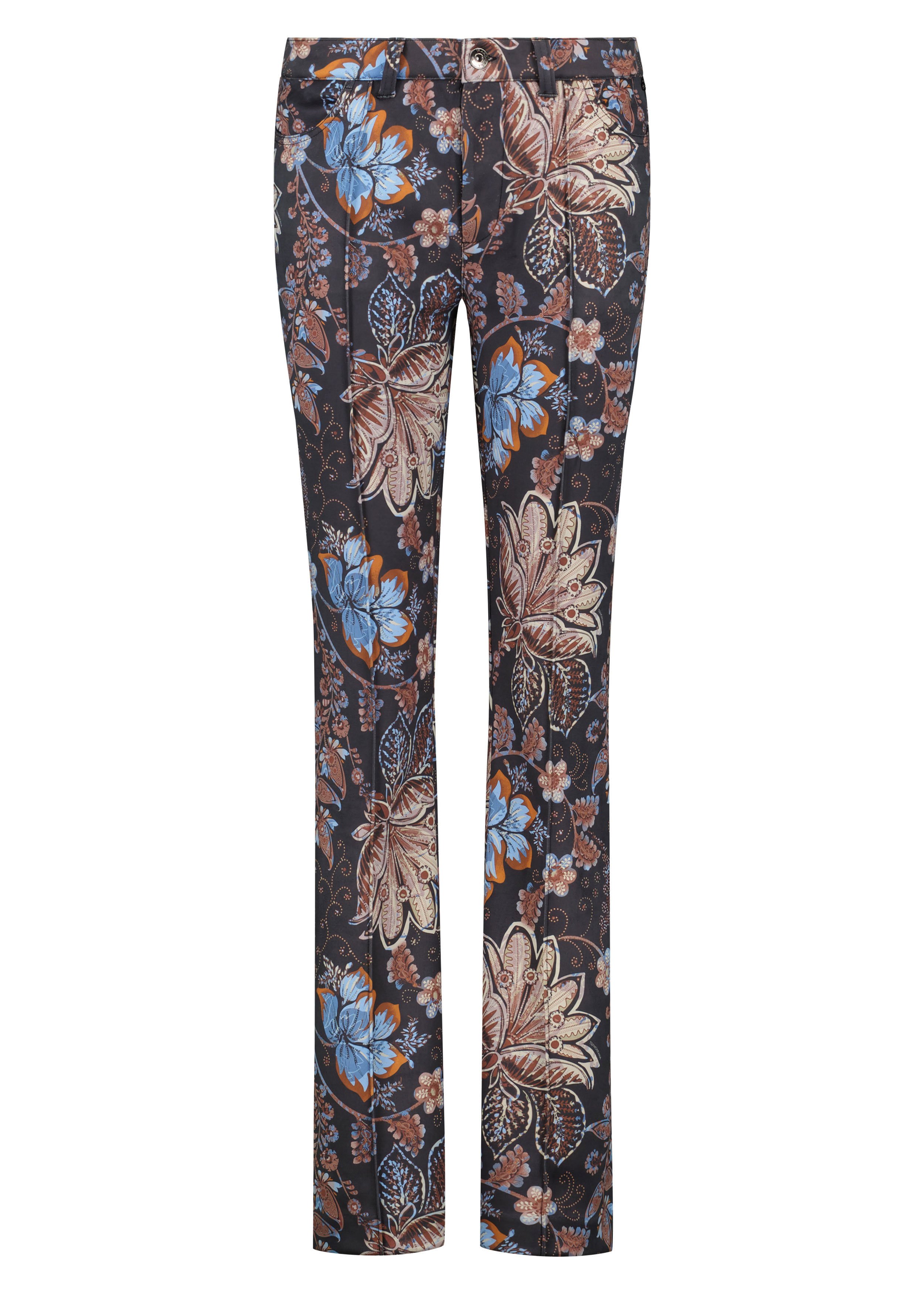 Trousers Flared Suedine Elegant Flower Print