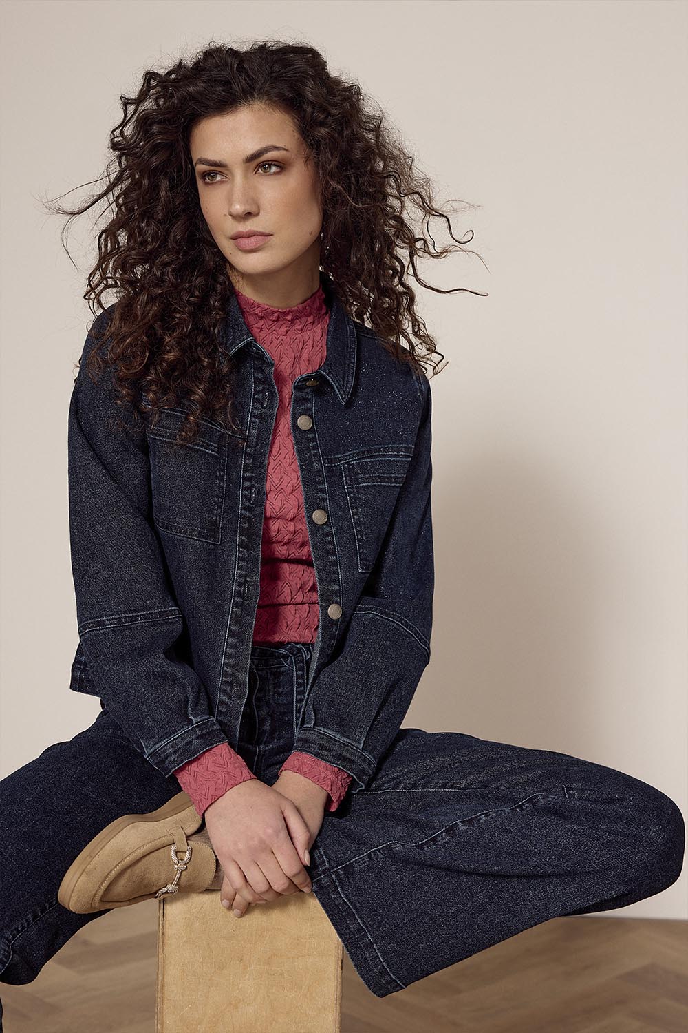 Ajour Mock-Neck Top